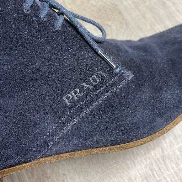 PRADA Men\'s Midnight Suede Lace Up Desert Ankle Boots main image 11